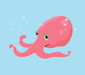 Happy Octopus cartoon