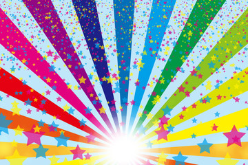 #Background #wallpaper #Vector #Illustration #design #free #free_size #charge_free #colorful #color rainbow,show business,entertainment,party,image 背景,壁紙,素材,星屑,銀河,天の川,キラキラ,宇宙,銀河系,夜空,星空,光,カラフル,放射,集中線