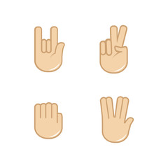 Vector set of hand gestures icons. Sign language.