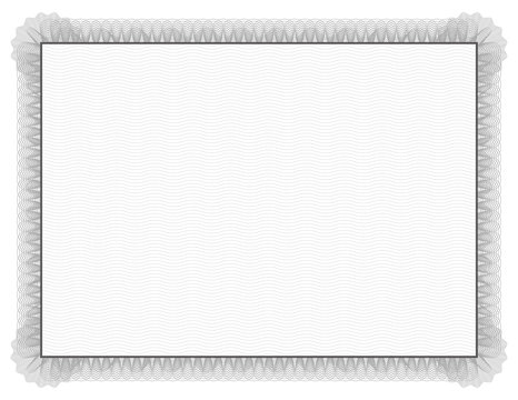Classic style Certificate with grey floral border