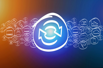 Fototapeta premium Arrows icon mixed in a cloud of icon isolated on a background