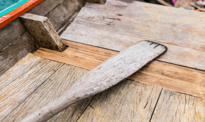 Wooden paddle Made of wood Use it for boating