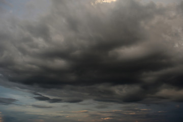 Dark sky and clouds getting ready for big storm