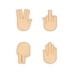 Vector set of hand gestures icons. Sign language.