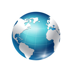 Earth globe, Globe, isolated on a white background, vector illustration