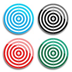 Set of isolated targets, on a white background, vector illustration