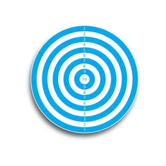 The target is 10 points, blue, vector illustration