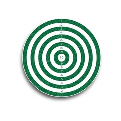 The target is 10 points, green, vector illustration