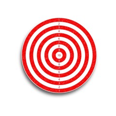The target is 10 points, red, vector illustration