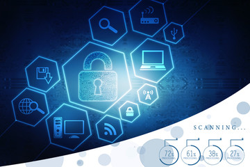 Abstract Technology background.Security concept with padlock icon