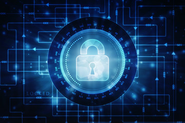 Abstract Technology background.Security concept with padlock icon