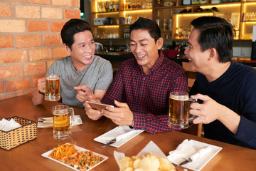 Watching funny videos with friends