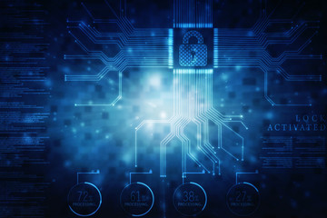 Abstract Technology background.Security concept with padlock icon