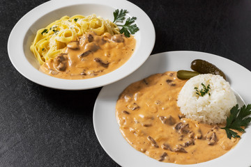 ビーフストロガノフ　beef stroganoff