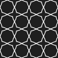 Fototapeta premium Seamless black and white ornament in arabian style. Geometric abstract background. Pattern for wallpapers and backgrounds