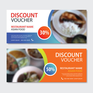 Discount voucher asian food template design. Japanese set