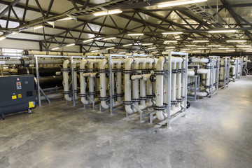 Water pipes in the water factory