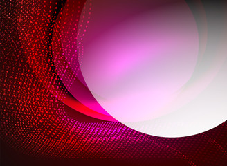 Glowing wave created with particles on dark color background