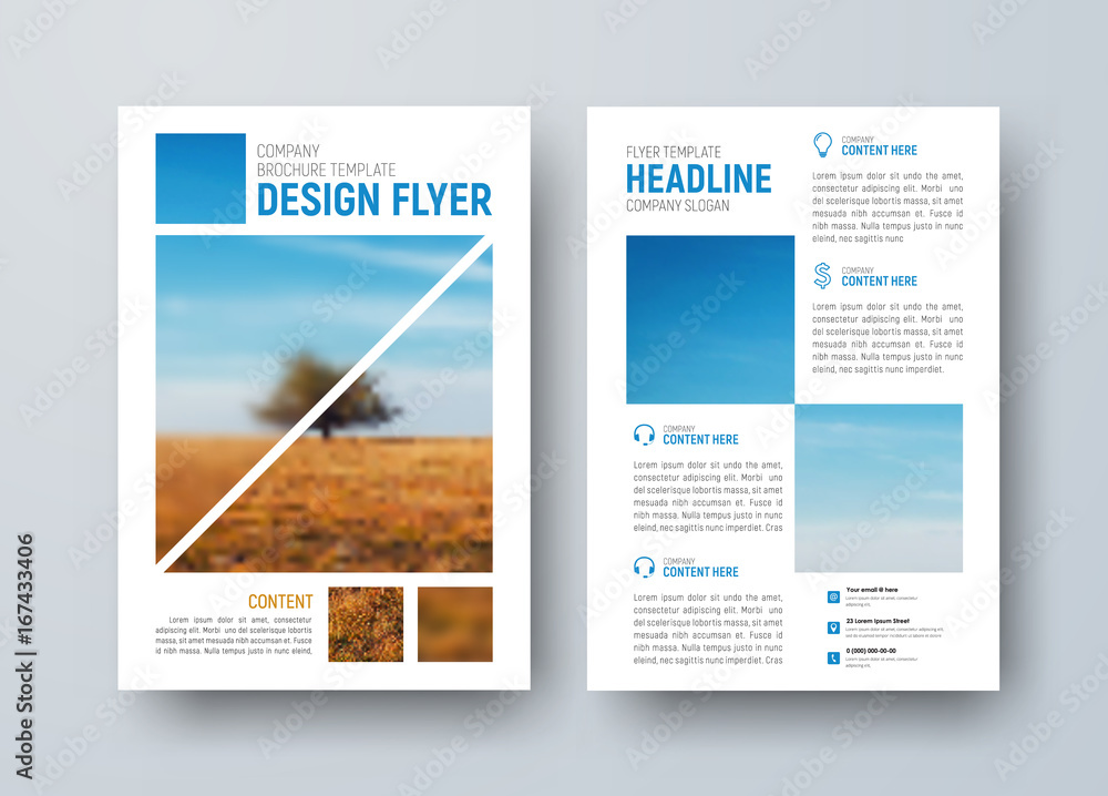 Poster template for the front and back pages of the brochure