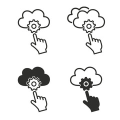 Cloud download icon set.