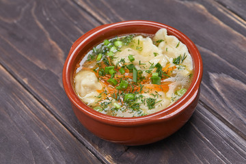 soup with dumplings