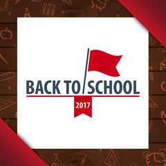 Back to School wooden background. Education banner. Vector illustration.