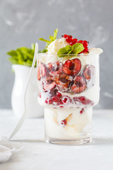 Homemade vanilla ice cream with berries