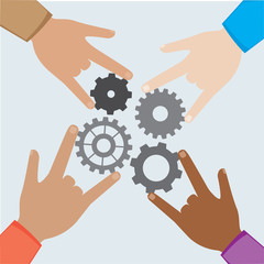 Hand Teamwork, I Love You Hand Sign,  Illustration Vector 10