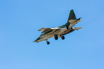 Fighter plane in a blue sky