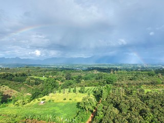 Obraz premium The bird eye view of chiang dao city , chiangmai Thailand