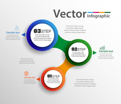  Vector infographics design and marketing icons can be used for workflow layout, diagram, annual report, web design. Business concept with 3 options, steps or processes. Eps 10