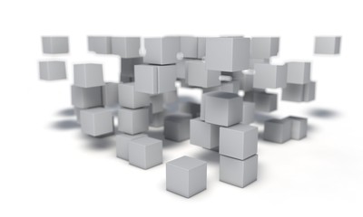 Random cubes of background, 3d