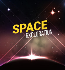 Space banner. Vector background