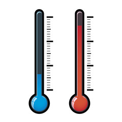 thermometer icon on white background vector illustration
