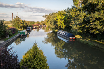 Along the Grand Union canal in the evening summer sun