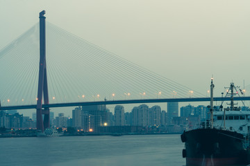 Bridge named Nanpu over Yangtze River,Shanghai,China