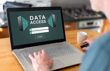 Fototapeta na wymiar Data access concept on a laptop