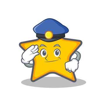 Police star character cartoon style