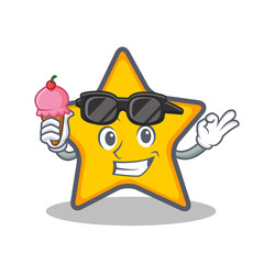 star character cartoon style with ice cream © kongvector
