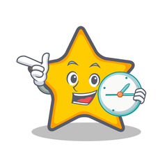 With clock star character cartoon style © kongvector