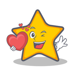 star character cartoon style with heart © kongvector