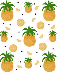 Pineapple summer pattern background Vector illustration for party, menu, fresh juice or decor