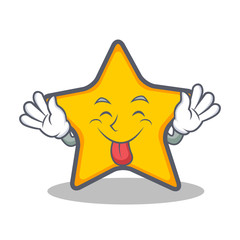 Tongue out star character cartoon style © kongvector