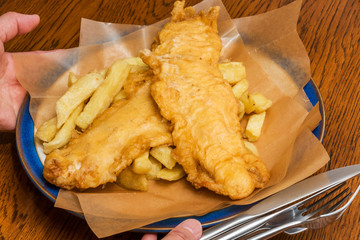 イギリスのフィッシュ&チップス　British style fish and chips