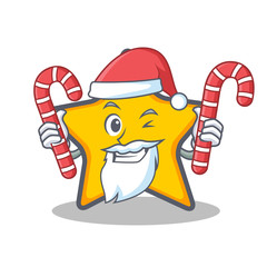 Santa with candy star character cartoon style © kongvector