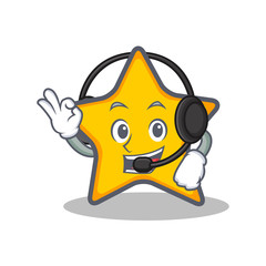 With headphone star character cartoon style © kongvector