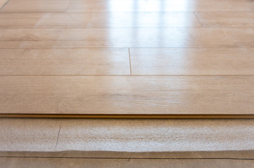 New light laminate on the floor, with lots of natural light