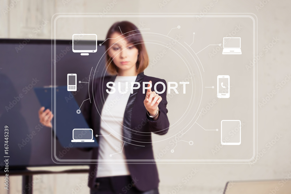 Poster business button support computer network