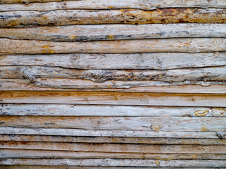 Texture of a vintage wooden wall with horizontal lines.