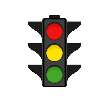 Traffic light on white background, vector illustration